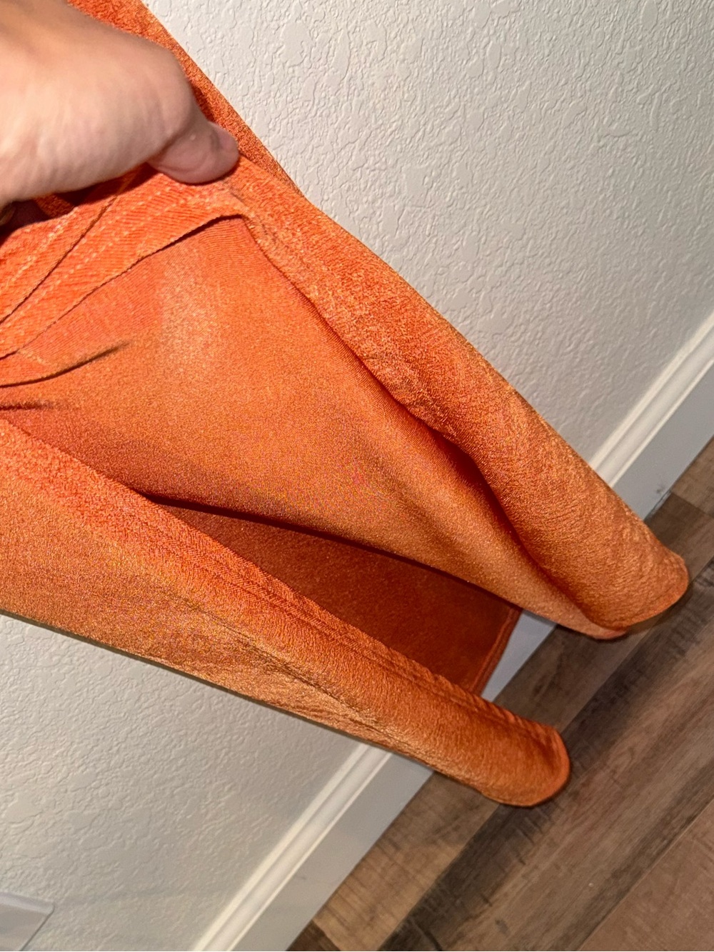 12TH Tribe Orange Bodycon Long Sleeve Stretch Ruched Side Cut Out Midi Dress M - Picture 6 of 6